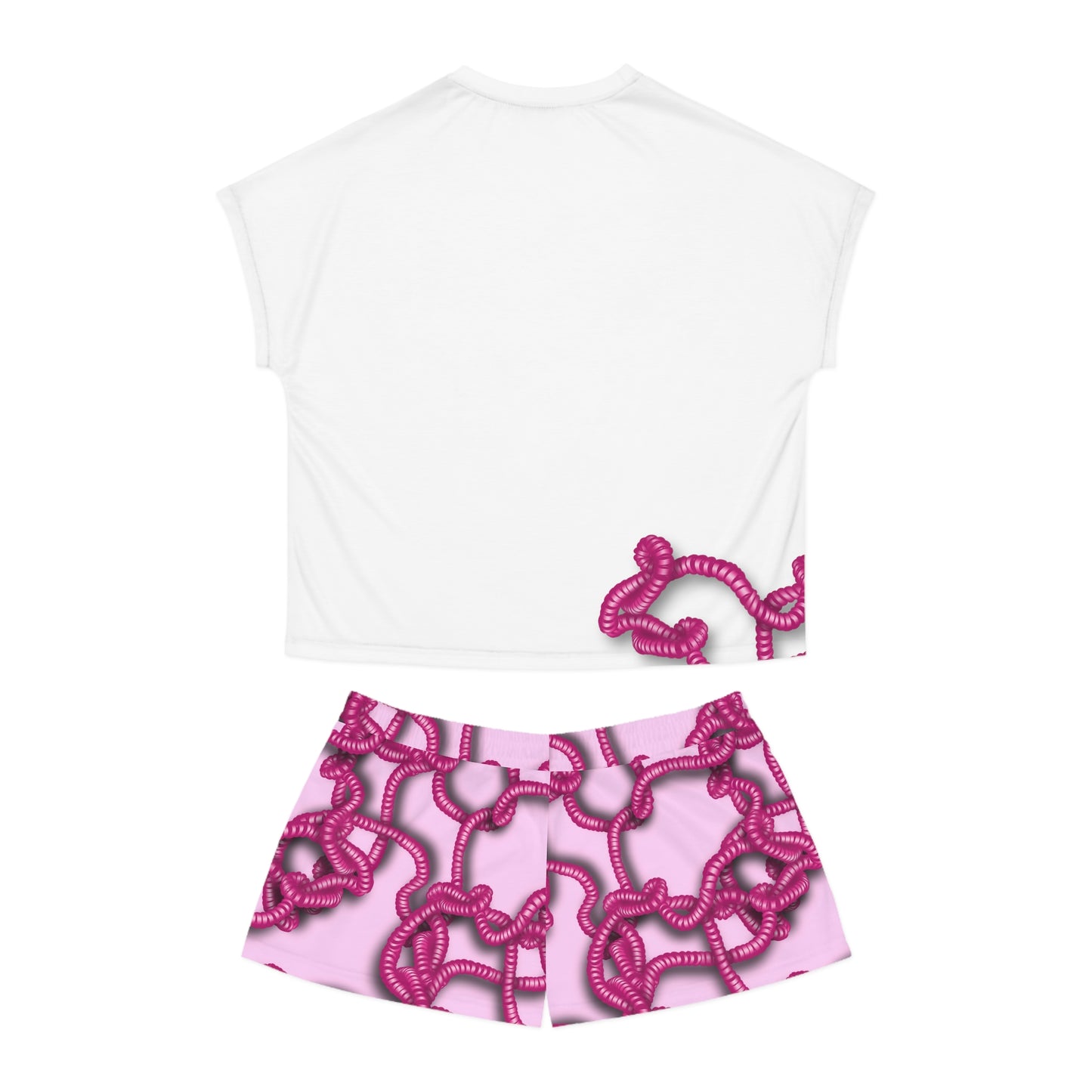 Kiss me through the Phone Short Pajama Set (Pink)