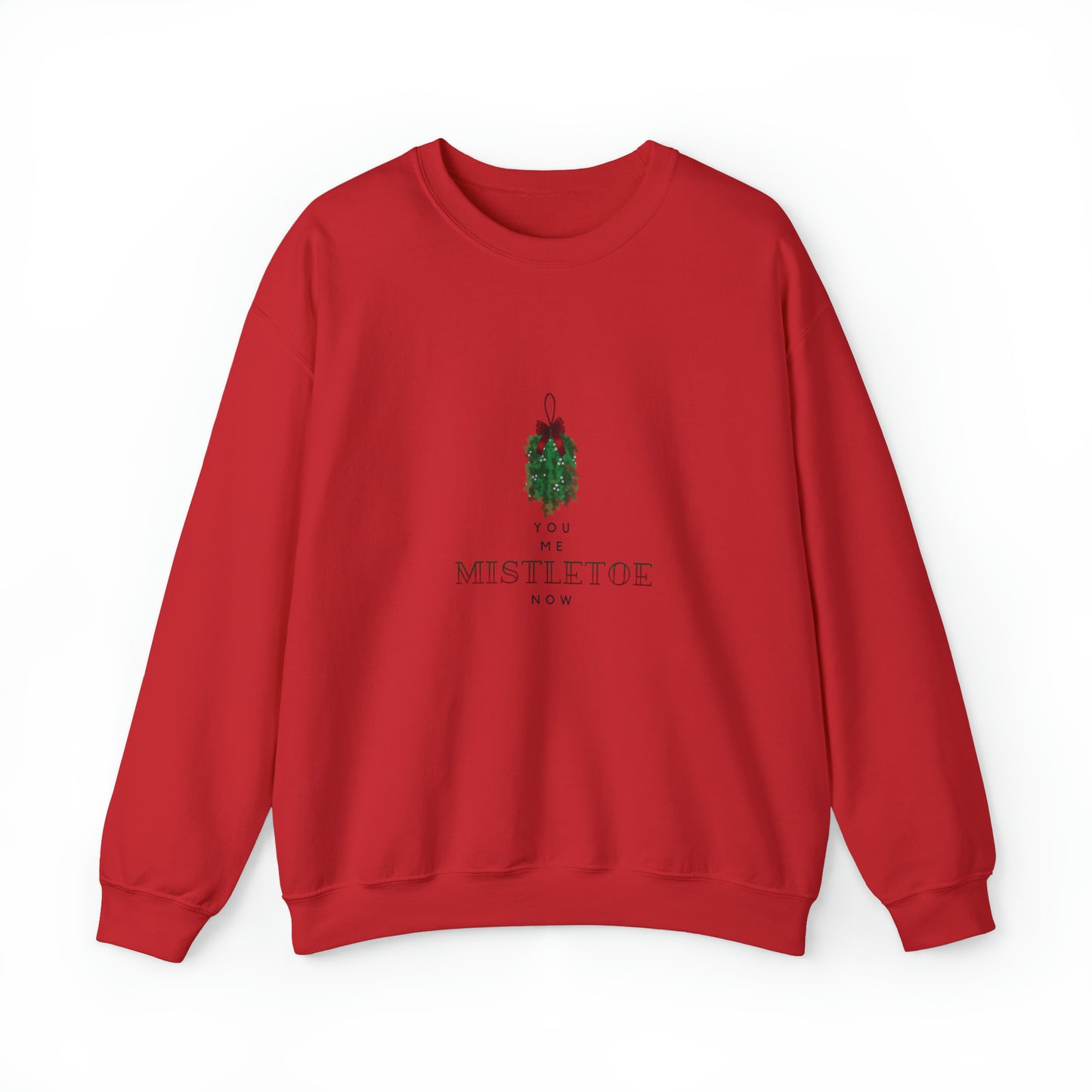 You. Me. Mistletoe. Now Unisex Heavy Blend™ Crewneck Christmas Sweatshirt