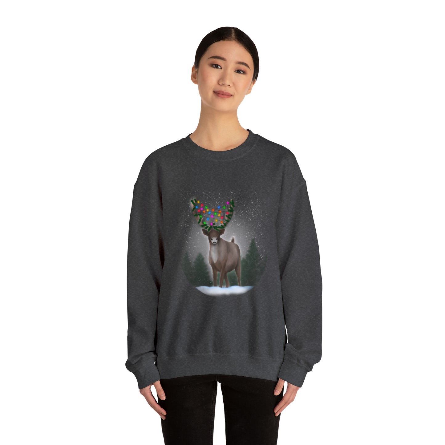Holiday reindeer Unisex Heavy Blend™ Crewneck Sweatshirt