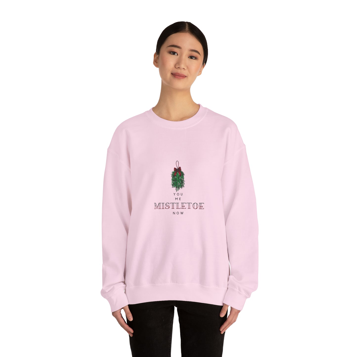 You. Me. Mistletoe. Now Unisex Heavy Blend™ Crewneck Christmas Sweatshirt