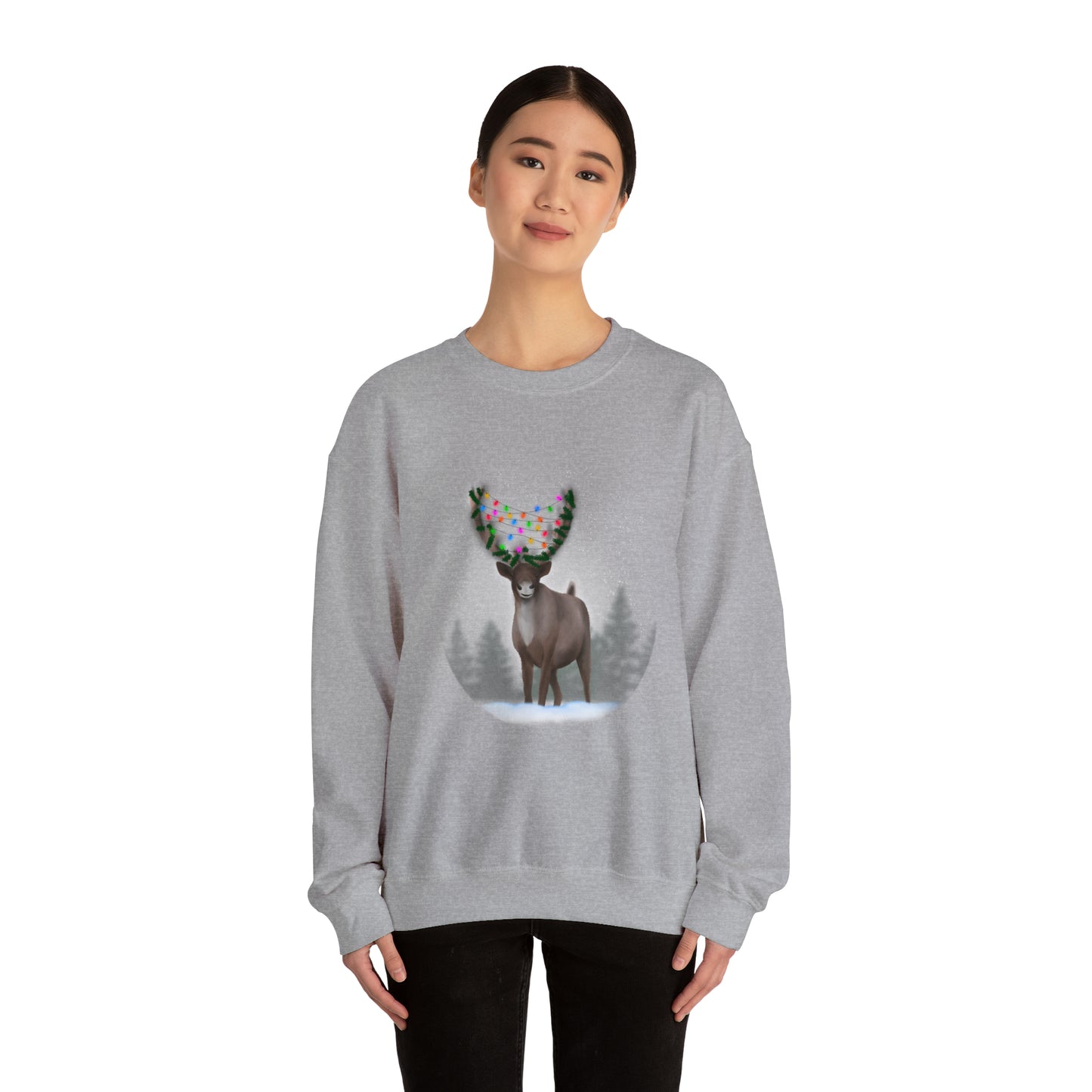 Holiday reindeer Unisex Heavy Blend™ Crewneck Sweatshirt
