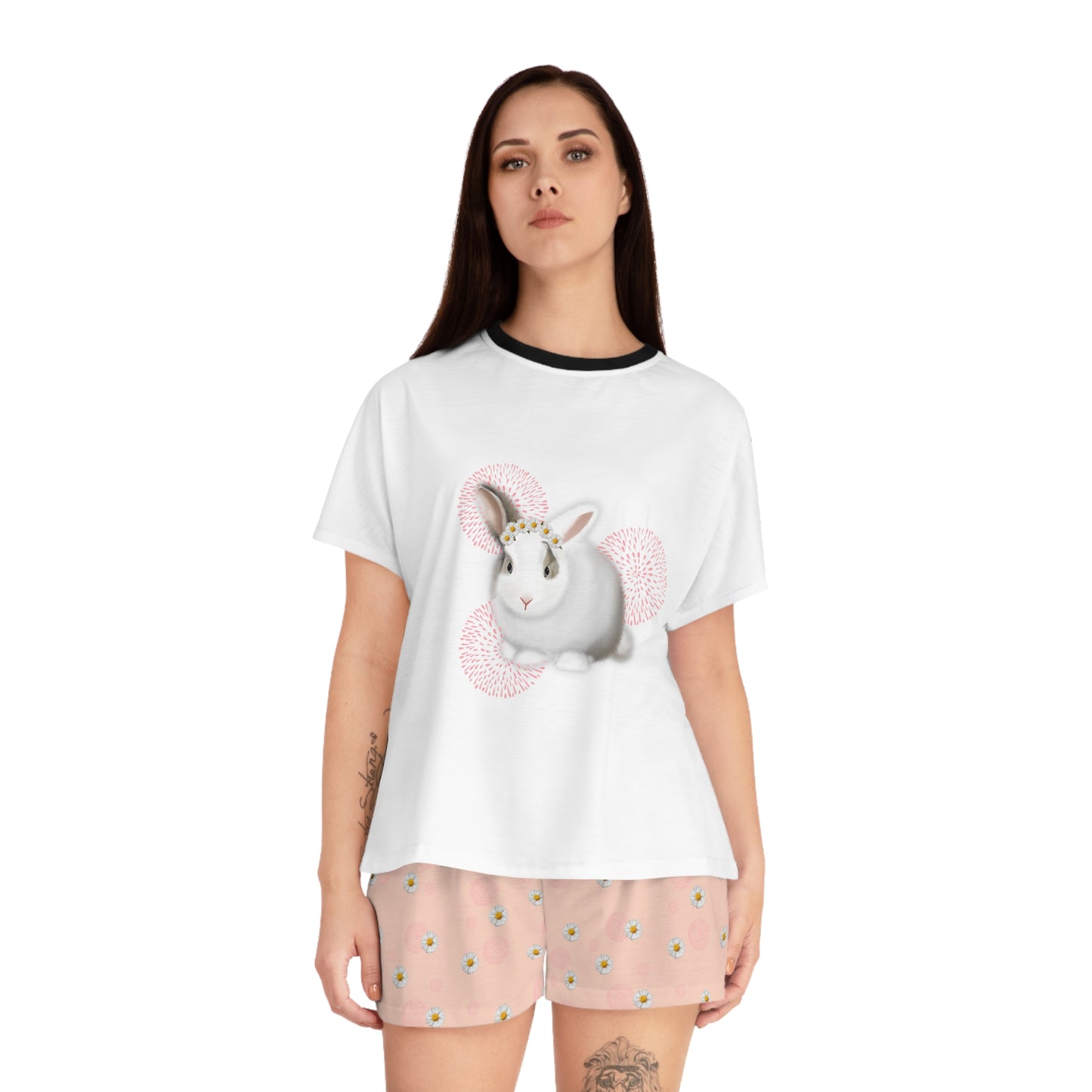 Rabbits & Daisies Women's Short Pajama Set
