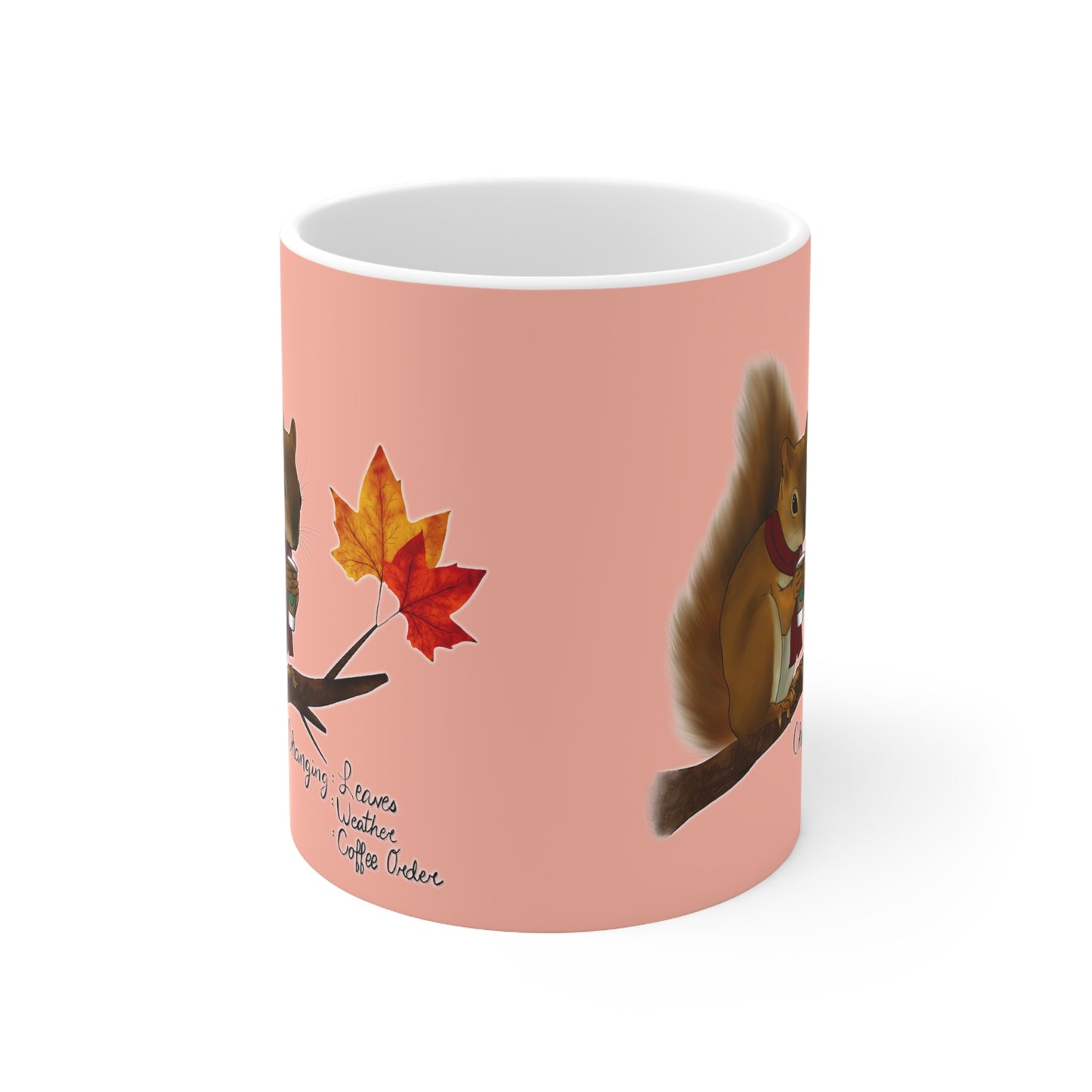Squirrel in Fall Ceramic Mug 11oz