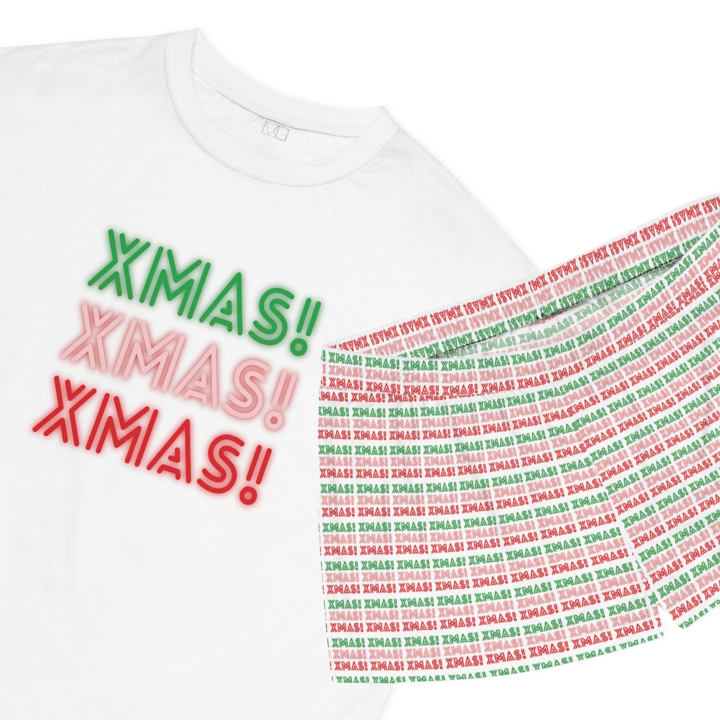 XMASXMASXMAS! Neon Women's Short Pajama Set