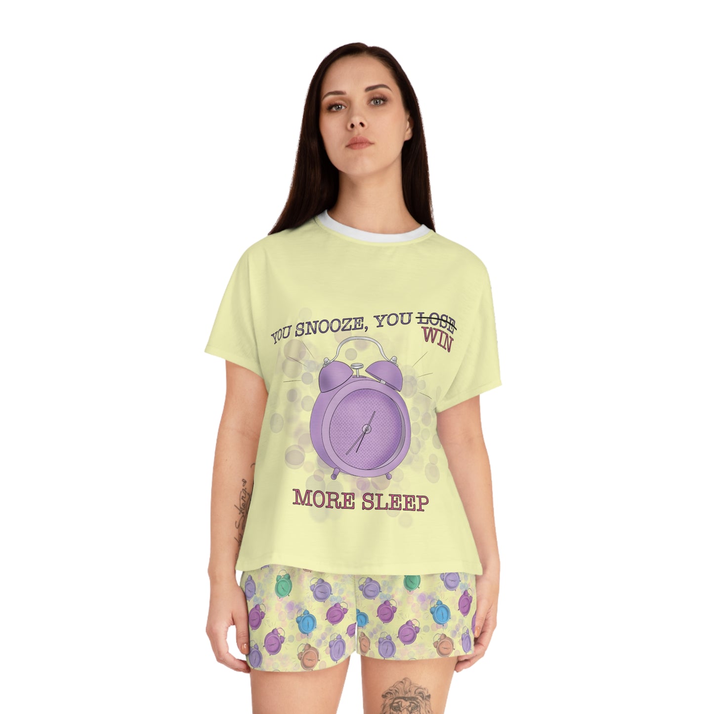 Alarm Clocks Women's Short Pajama Set