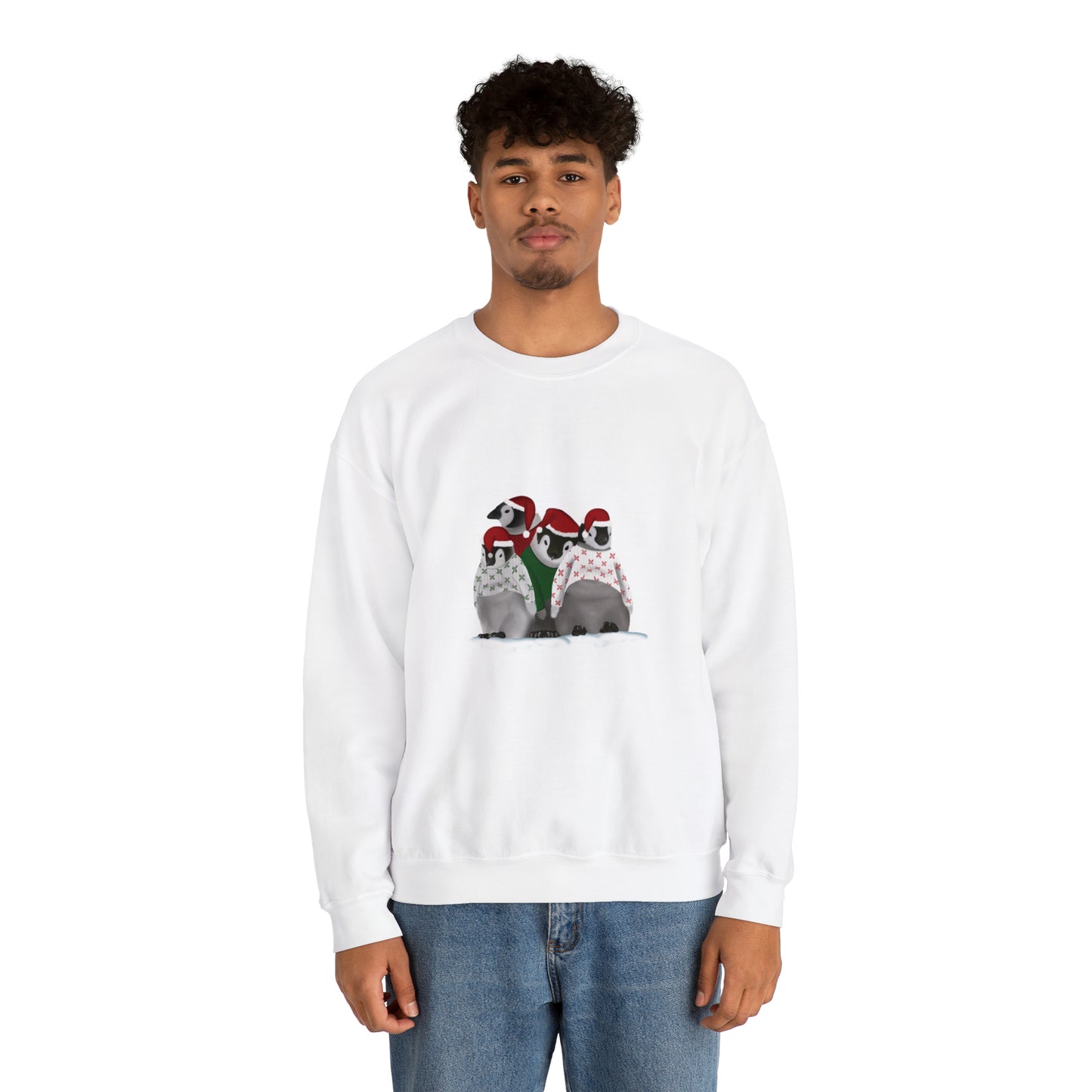 Penguins in Christmas Sweaters Unisex Heavy Blend™ Crewneck Sweatshirt