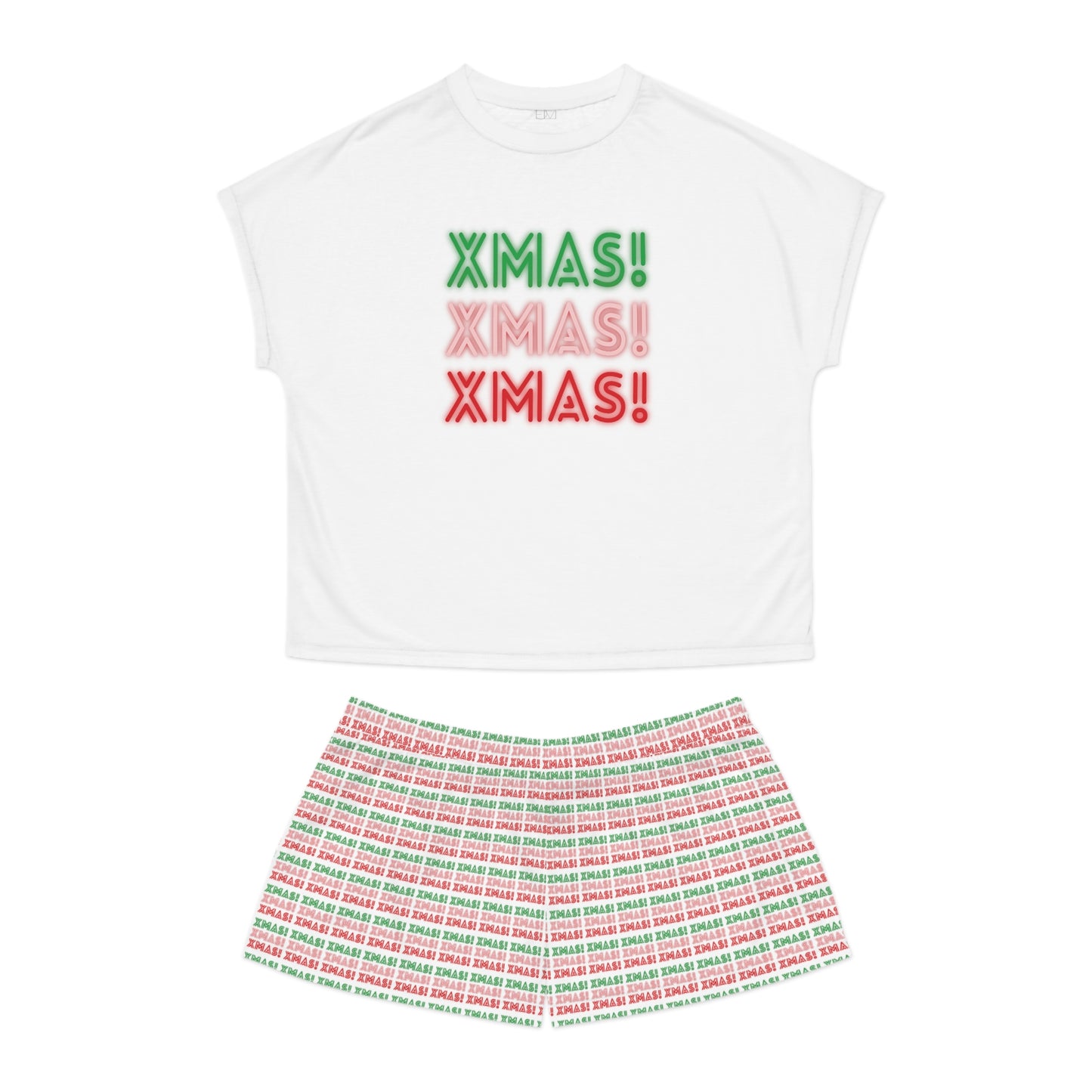 XMASXMASXMAS! Neon Women's Short Pajama Set