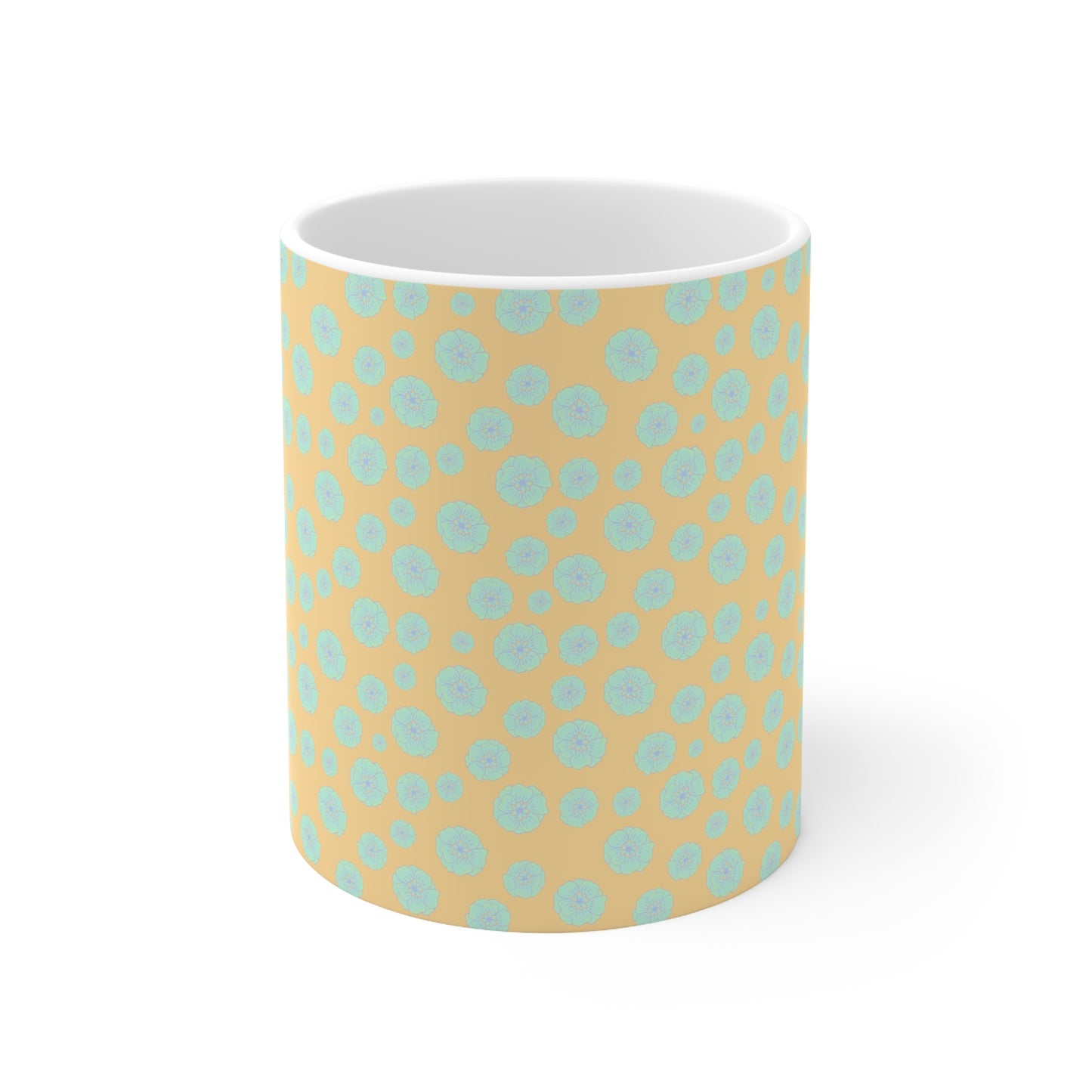 Blue flower Ceramic Mug 11oz