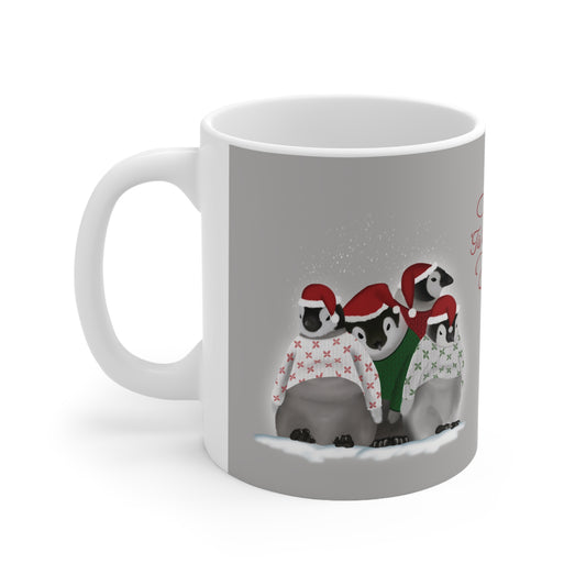 Penguins in Christmas sweaters Ceramic Mug 11oz