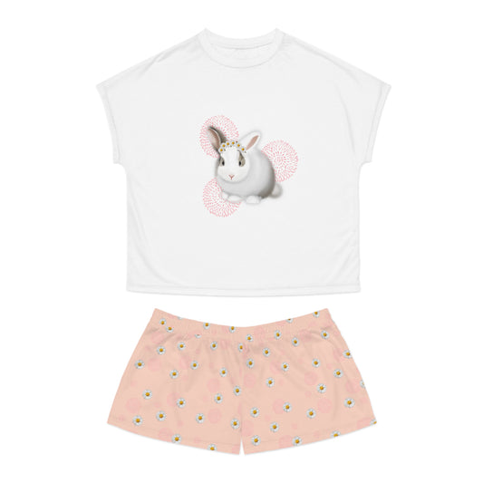 Rabbits & Daisies Women's Short Pajama Set
