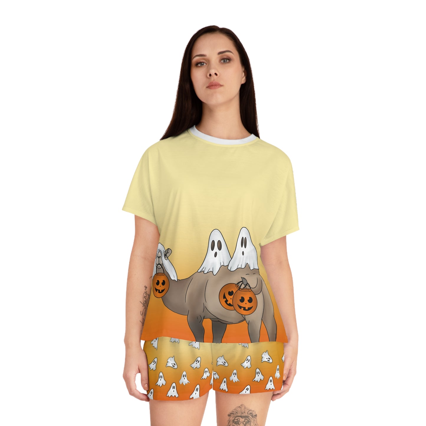 Camel Trick or Treat Women's Short Pajama Set