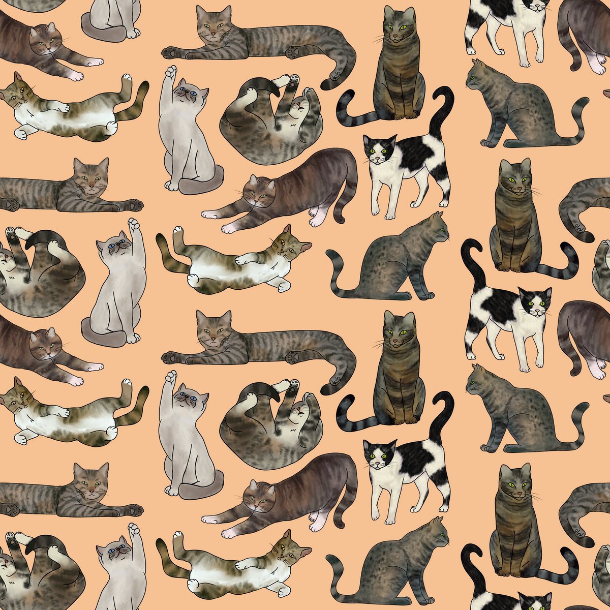 Cat Pattern Women's Pajama Pants — Cozy All-Over-Print Lounge Sleepwear