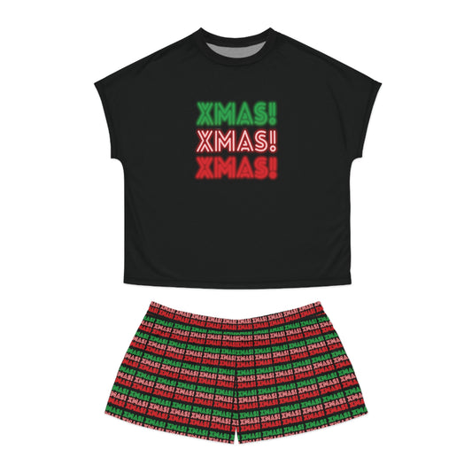 XMASXMASXMAS! Neon Women's Short Pajama Set