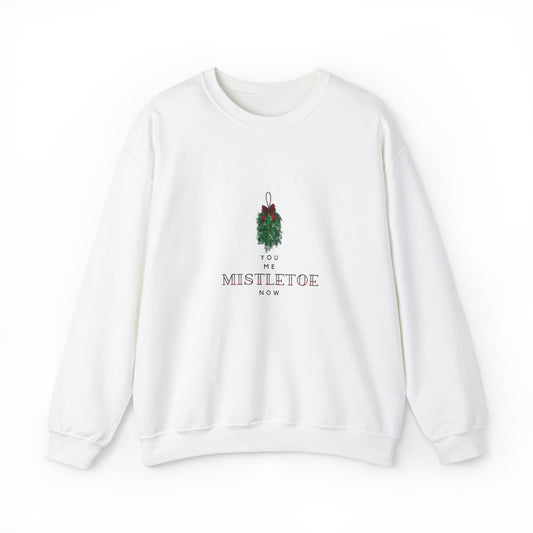 You. Me. Mistletoe. Now Unisex Heavy Blend™ Crewneck Christmas Sweatshirt