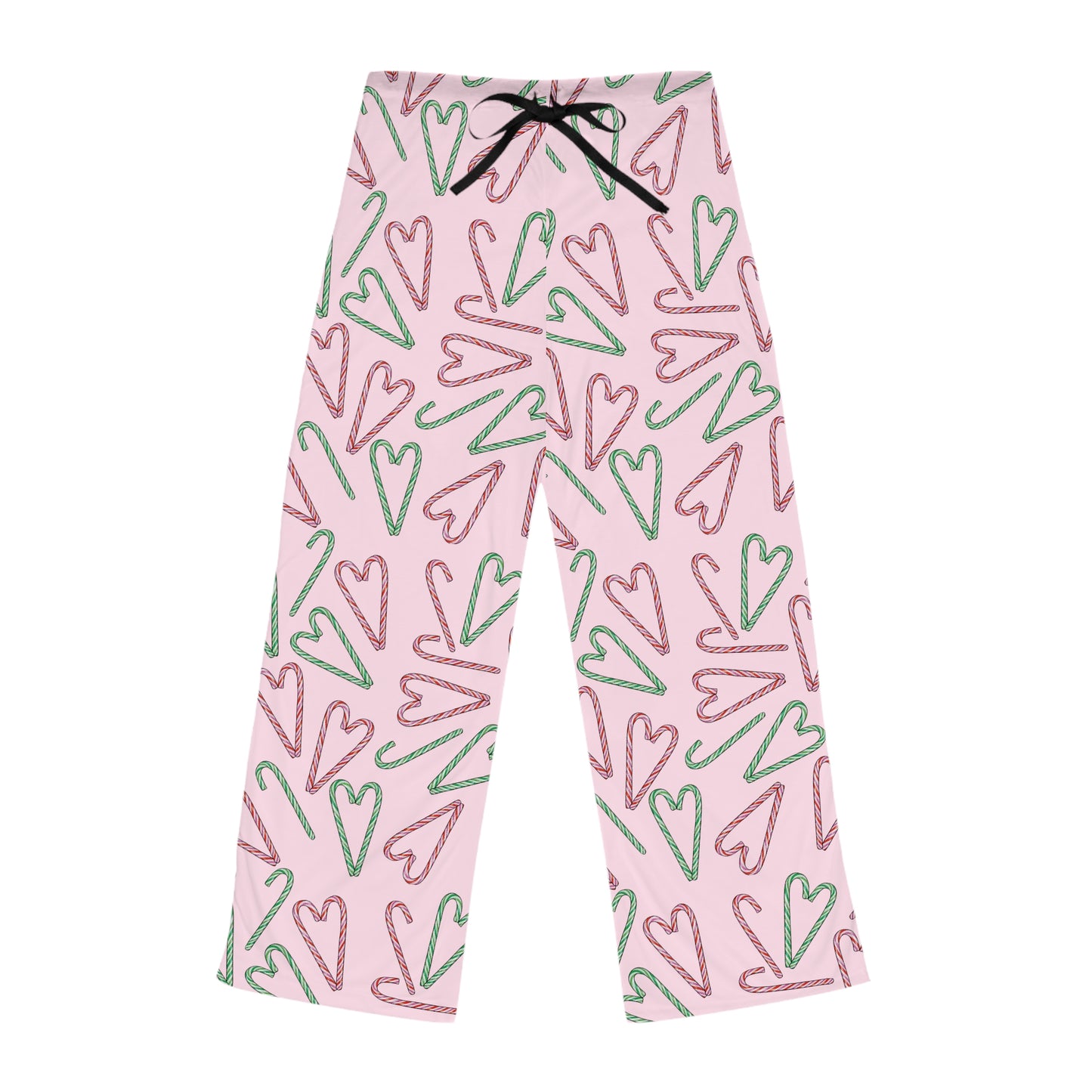 Candy Cane Hearts Women's Pajama Pants (Pink)